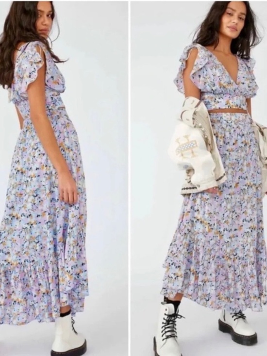 Free People Dresses & Skirts - Free People Pretty Daze Crop Top Skirt Set - S